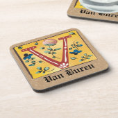 中世フローラ照光文字Vモノグラム コースター (左側)