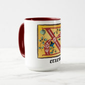 中世フローラ照光文字Xモノグラムマグ マグカップ (正面左)