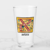 中世フローラ照光文字Xモノグラム タンブラーグラス (正面)