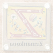 中世フローラ照光文字Zモノグラム ガラスコースター (裏面)