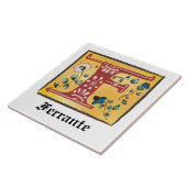 中世フローラ照明付きモノグラム文字 タイル (側面)