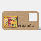 中世フローラ照明付きモノグラム文字 Case-Mate iPhoneケース (裏面 (横))