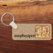 中世フローラ照明付き文字Wモノグラム キーホルダー (裏面)