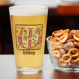 中世フローラ照明付き文字Wモノグラム タンブラーグラス