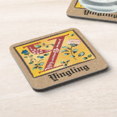 中世フローラ照明付き文字Yモノグラム コースター (左側)