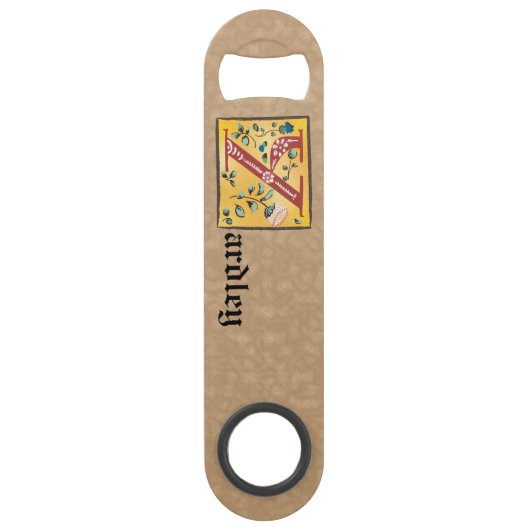 中世フローラ照明付き文字Yモノグラム スピード栓抜き (正面)