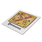 中世フローラ照明付き文字Yモノグラム タイル (側面)