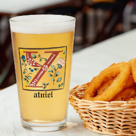 中世フローラ照明付き文字Yモノグラム タンブラーグラス