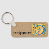 中世フローラ照明文字Cモノグラム キーホルダー (裏面)