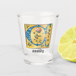 中世フローラ照明文字Cモノグラム ショットグラス