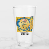 中世フローラ照明文字Cモノグラム タンブラーグラス (正面)