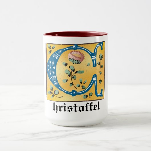 中世フローラ照明文字Cモノグラム マグカップ (中央)