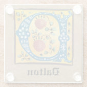 中世フローラ照明文字Dモノグラム ガラスコースター (裏面)