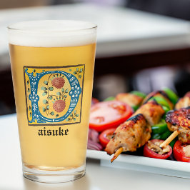 中世フローラ照明文字Dモノグラム タンブラーグラス