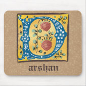 中世フローラ照明文字Dモノグラム マウスパッド (正面)