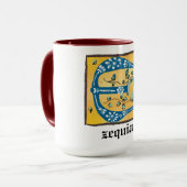 中世フローラ照明文字Eモノグラム マグカップ (正面左)