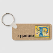 中世フローラ照明文字Jモノグラム キーホルダー (裏面)