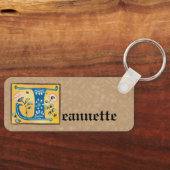 中世フローラ照明文字Jモノグラム キーホルダー (正面)