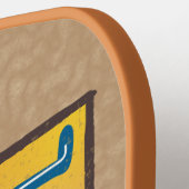 中世フローラ照明文字Jモノグラム ピックルボールラケット (左詳細)