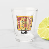 中世フローラ照明文字Nモノグラム ショットグラス (正面)