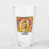 中世フローラ照明文字Nモノグラム タンブラーグラス (正面)