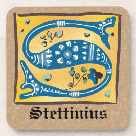 中世フローラ照明文字Sモノグラム コースター