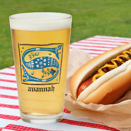 中世フローラ照明文字Sモノグラム タンブラーグラス