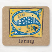 中世フローラ照明文字Sモノグラム マウスパッド (正面)