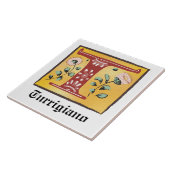 中世フローラ照明文字Tモノグラム タイル (側面)