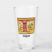 中世フローラ照明文字Tモノグラム タンブラーグラス (正面)