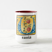 中世フローラ照明文字Uモノグラムマグ マグカップ (中央)