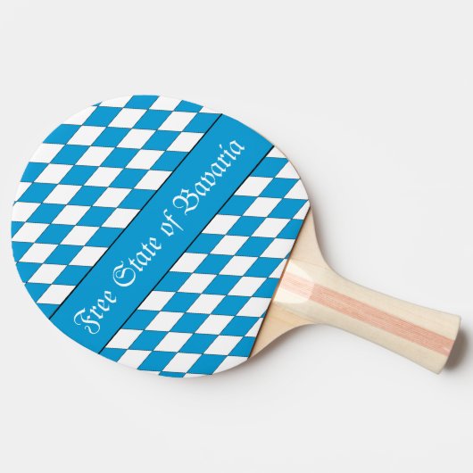中世ブルーホワイトババリアLozengesパターン 卓球ラケット (横)