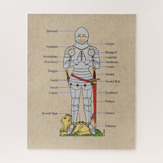 中世プレートアーマーサーカ1430年頃 ジグソーパズル (縦)