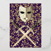 中世マスカレードスウィート16招待状 箔招待状 (裏面)