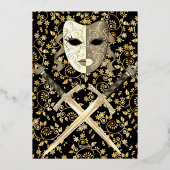 中世マスカレードスウィート16招待状 箔招待状 (裏面)