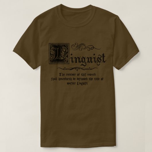 中世マスター言語学者 Tシャツ (デザイン正面)