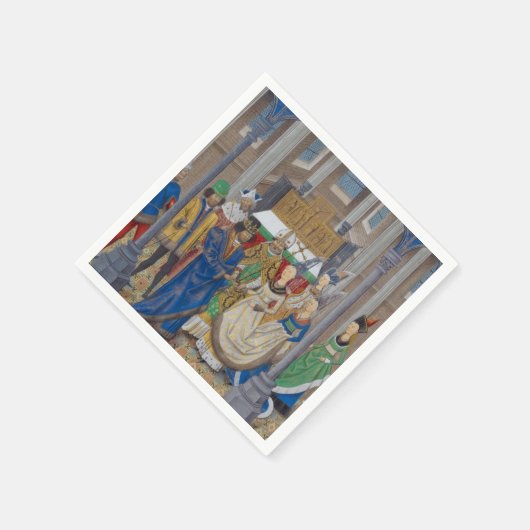 中世ミッ結婚ク絵を描レース スタンダードカクテルナプキン (角)