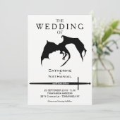 中世モダンドラゴン結婚式招待状 招待状 (スタンド正面)