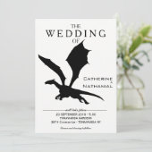 中世モダンミニマルドラゴン結婚式招待状 招待状 (スタンド正面)