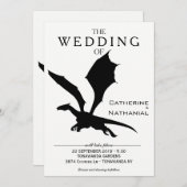 中世モダンミニマルドラゴン結婚式招待状 招待状 (正面/裏面)