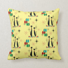 中世モダン紀のカッコいい猫とスターバストの原子時代 クッション