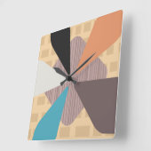 中世モダン紀の花びらカラフル芸術 スクエア壁時計 (傾斜)