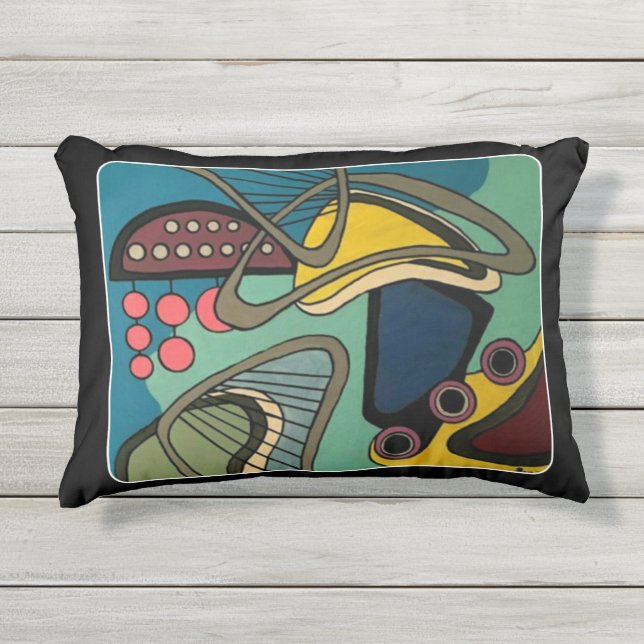 『中世モダン紀抽象芸術水中競技絵画』 アウトドアクッション (正面)