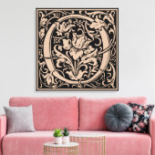 中世モノグラムアールヌーボー手紙 キャンバスプリント (インサイチュ (リビング))