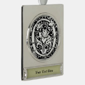 中世モノグラムアールヌーボー手紙 シルバープレートバナーオーナメント (右)