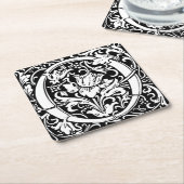 中世モノグラムアールヌーボー手紙 スクエアペーパーコースター (アングル)