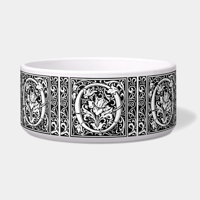 中世モノグラムアールヌーボー手紙 ボウル (正面)