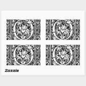 中世モノグラムアールヌーボー手紙 長方形シール (シート)