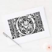 中世モノグラムアールヌーボー手紙 長方形シール (封筒)