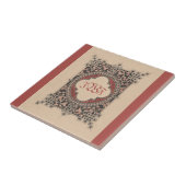 中世モノグラムケルト結び目模様ヴィンテージフローラアート タイル (側面)